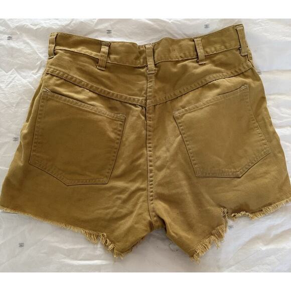 Vintage 1970’s Topps Hong Kong Size 34 Women's Cut Off Yellow Shorts 70s Surfer - Picture 2 of 6